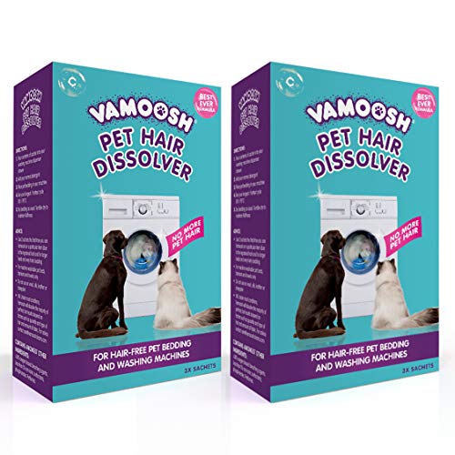 Vamoosh Pet Hair Dissolver- Pet Hair Remover for Washing Machines, 12x100g (4 Boxes), Removes Odour Dissolves Dog, Cat, Animal Fur, Cleans Pet Bedding in Washing Machine, Easy to Use, Up to 12 WashesÃÂÃÂ